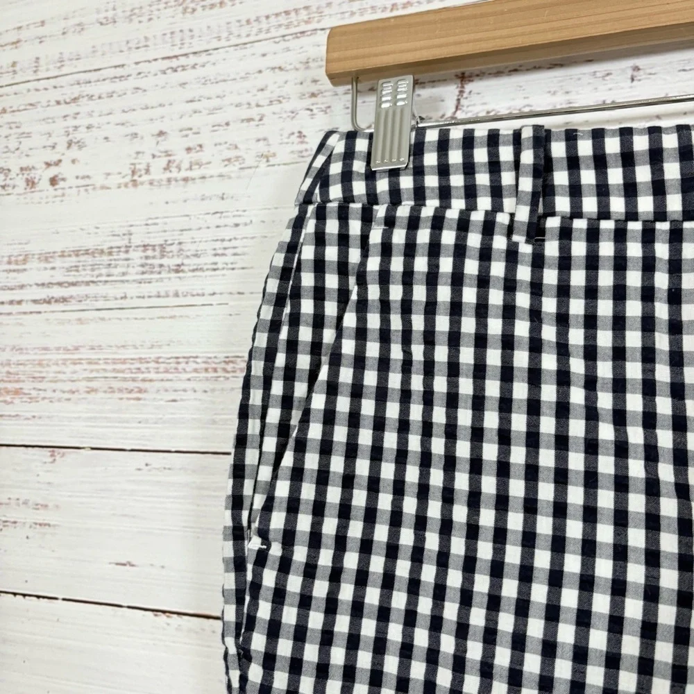 J.Crew Navy Check Seersucker Crop Ankle Pants
